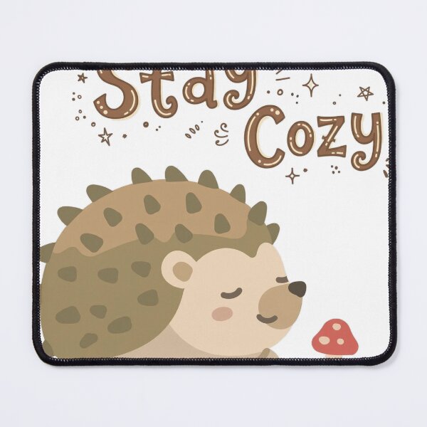 Item preview, Stay Cozy Cute Hedgehog with Mushroom Hand Lettered Sticker designed and sold by FreshmanJ.
