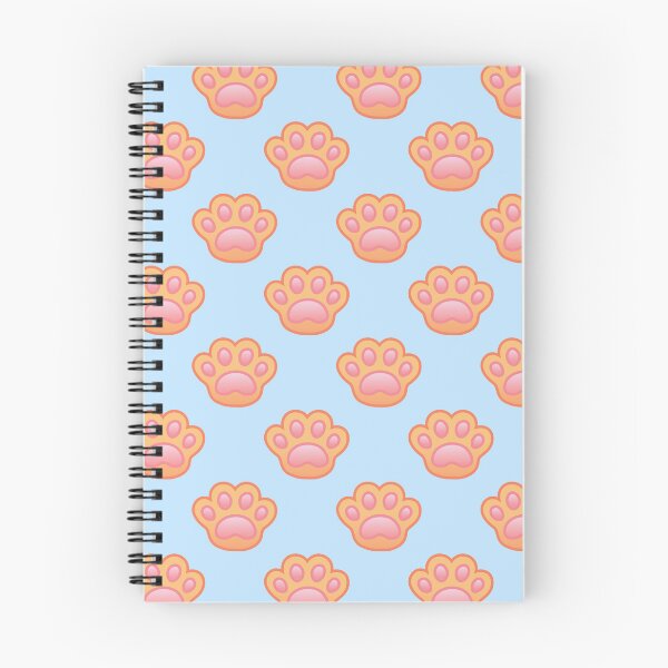Item preview, Pattern of Orange Cat Paws Baby Blue Background - Kawaii Chibi illustration designed and sold by Agamaji.