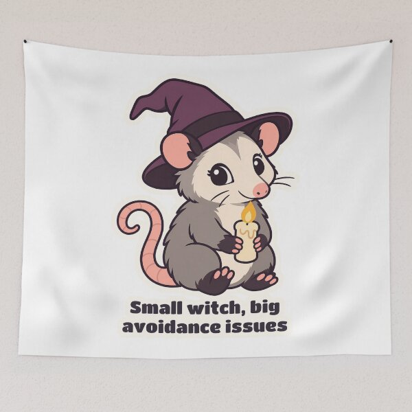 Item preview, Witchy Possum Holding Candle Avoidance Issues designed and sold by OuqCreations.