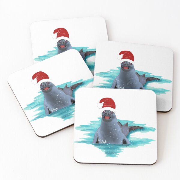 Item preview, Christmas Elephan Seal with happy smiling face designed and sold by A Sweet  Fragrance Art.
