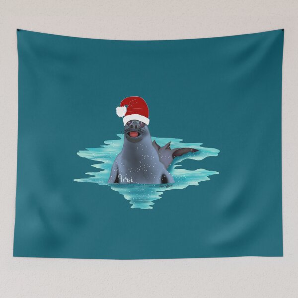 Item preview, Christmas Elephan Seal with happy smiling face designed and sold by A Sweet  Fragrance Art.