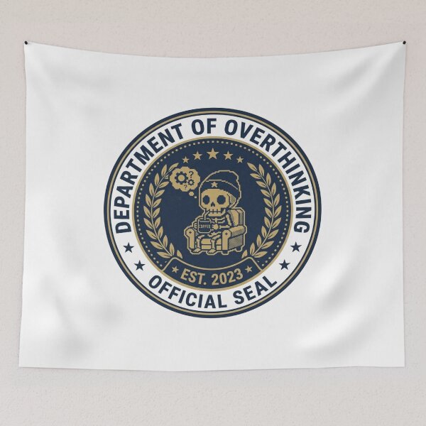 Item preview, Department Of Overthinking Skeleton Seal Emblem designed and sold by CosyCush.