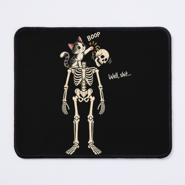Item preview, Well Shit Cat Boop Skeleton Falling Skull Funny Halloween Cat Lover Meme designed and sold by watanabeee.
