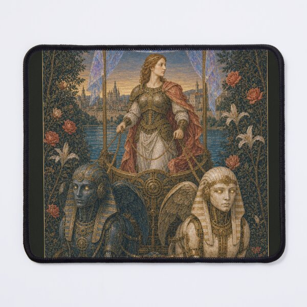 Item preview, The Chariot Tarot Card - Crepuscolo Cyber Renaissance Art Print designed and sold by DMarquiseArt.