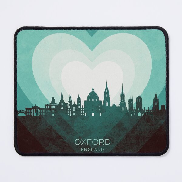 Item preview, Oxford England Skyline Hearts Teal designed and sold by ArtPrints.
