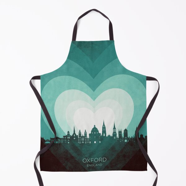 Item preview, Oxford England Skyline Hearts Teal designed and sold by ArtPrints.
