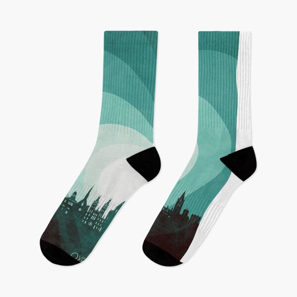 Item preview, Oxford England Skyline Hearts Teal designed and sold by ArtPrints.