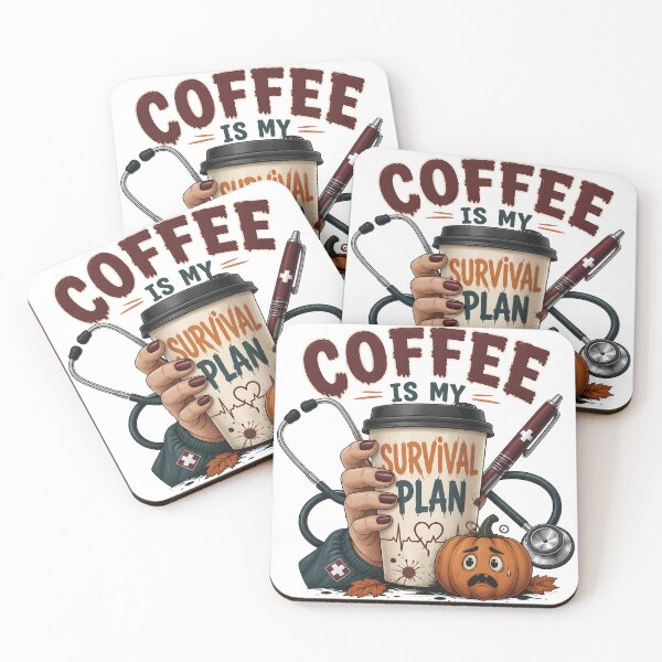 Item preview, Coffee Is My Survival Plan Spooky Nurse designed and sold by LiviuGligoros.