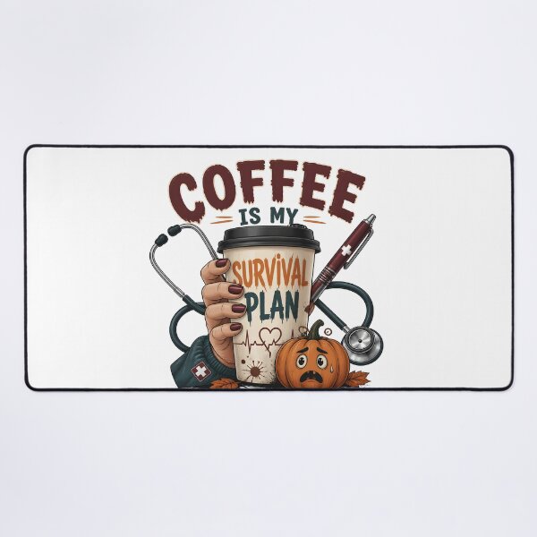 Item preview, Coffee Is My Survival Plan Spooky Nurse designed and sold by LiviuGligoros.