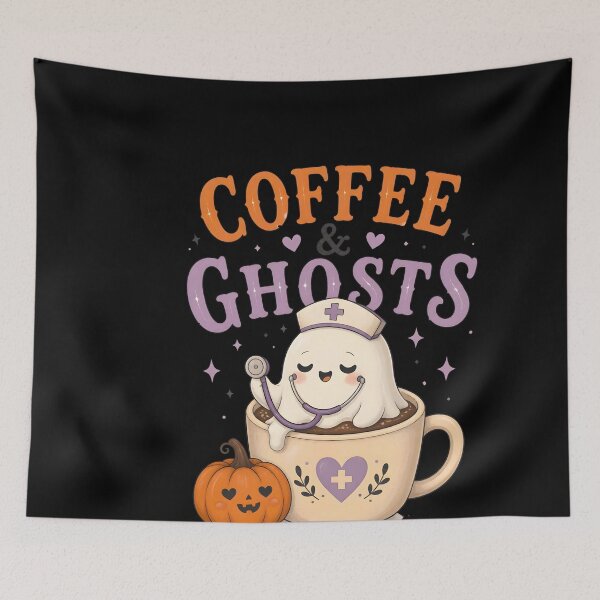 Item preview, Coffee And Ghosts Nurse Spooky Hospital designed and sold by LiviuGligoros.