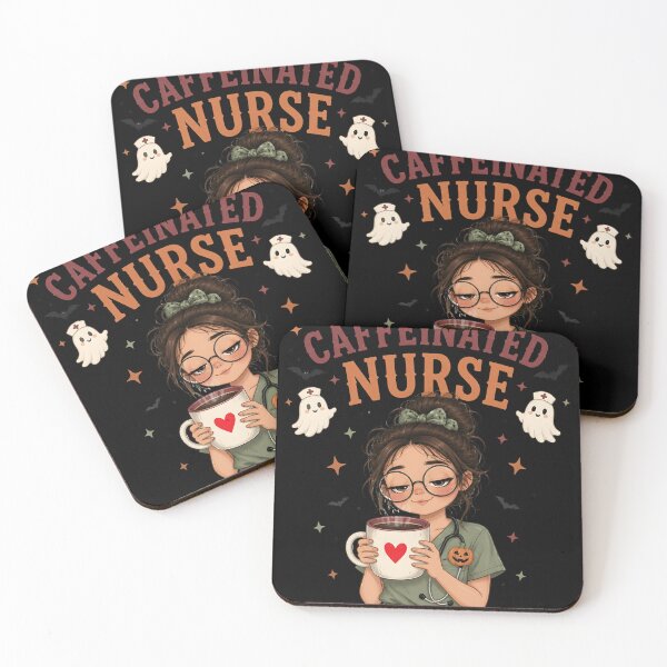 Item preview, Caffeinated Nurse Spooky Autumn Coffee Medical designed and sold by LiviuGligoros.