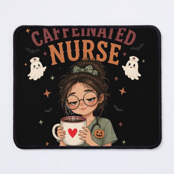 Item preview, Caffeinated Nurse Spooky Autumn Coffee Medical designed and sold by LiviuGligoros.