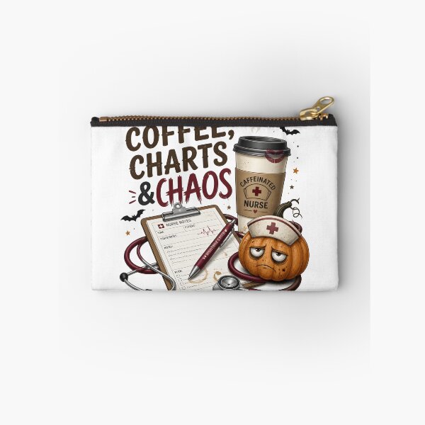 Item preview, Coffee Charts And Chaos Funny Spooky Nurse designed and sold by LiviuGligoros.