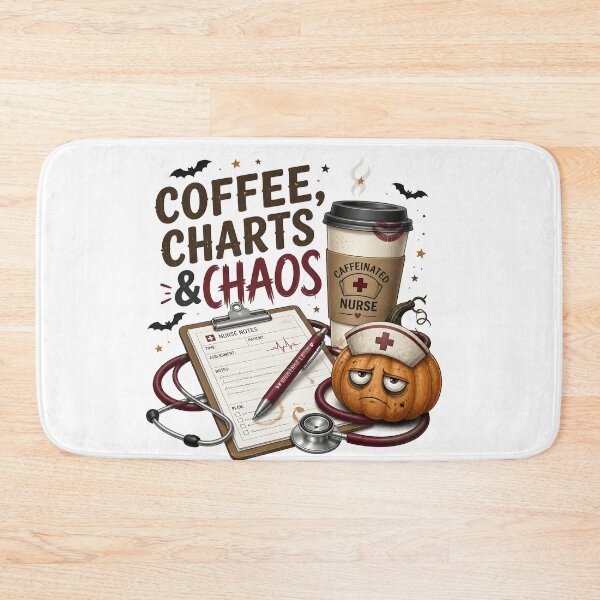 Item preview, Coffee Charts And Chaos Funny Spooky Nurse designed and sold by LiviuGligoros.