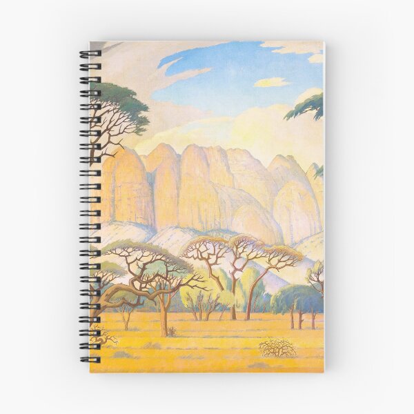 Item preview, The rains down in Africa, sunlit mountain cliffs above the savannah and serengeti landscape painting by Jacob Pierneef designed and sold by Jéanpaul  Ferro.