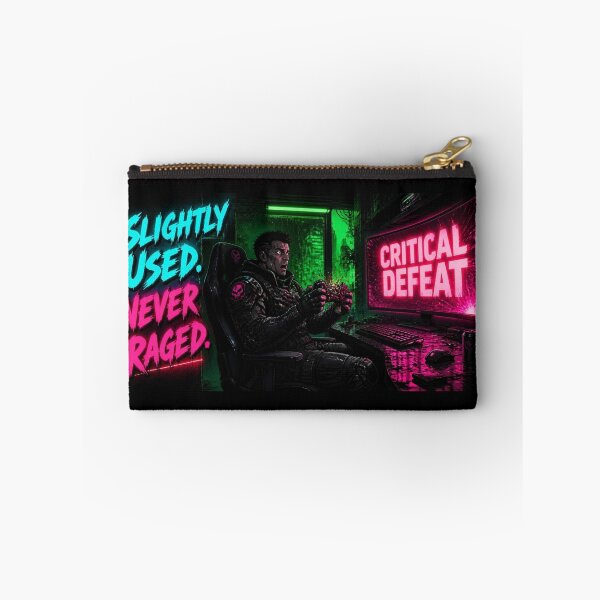 Item preview, Funny Cyberpunk Gamer Rage Quit Neon Desk Mat designed and sold by LazyDayzCo.