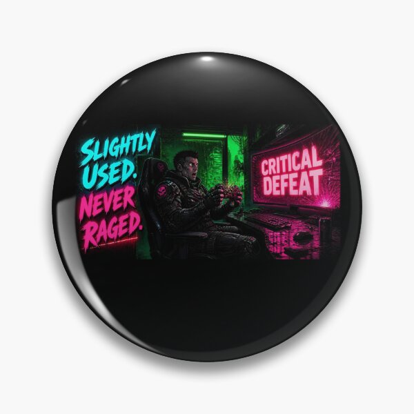 Item preview, Funny Cyberpunk Gamer Rage Quit Neon Desk Mat designed and sold by LazyDayzCo.