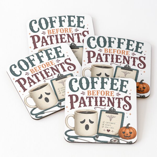 Item preview, Coffee Before Patients Funny Spooky Nurse designed and sold by LiviuGligoros.