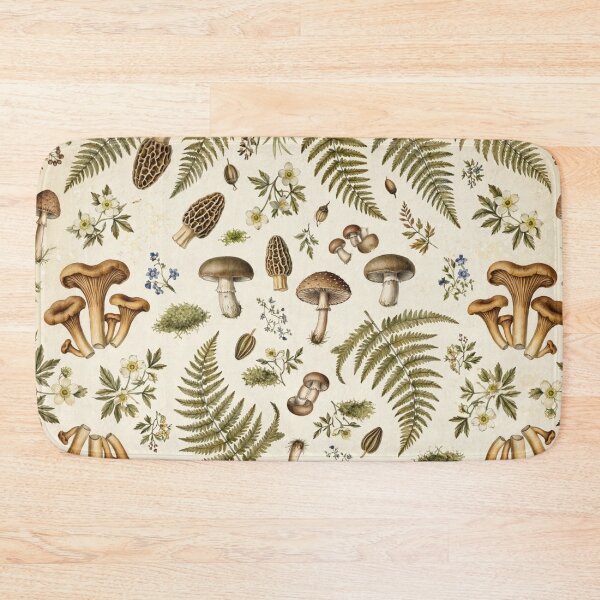 Item preview, Vintage Mushroom Botanical Foraging Pattern designed and sold by PunchDrop.