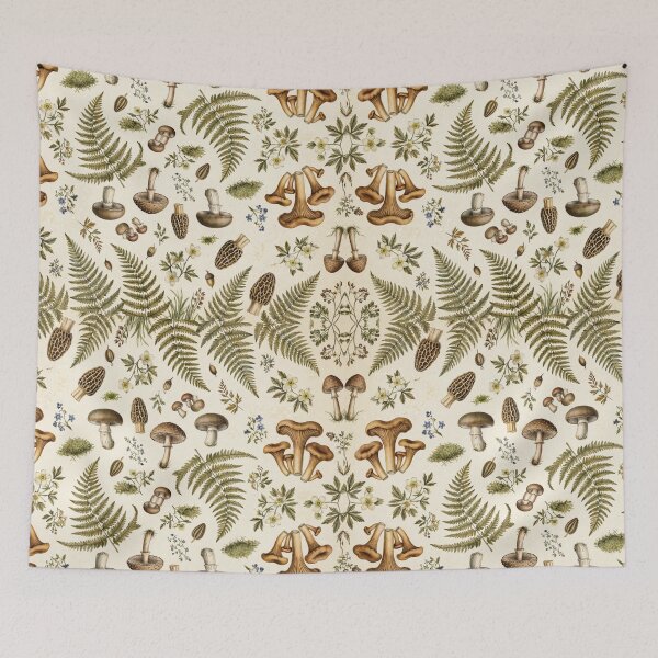 Item preview, Vintage Mushroom Botanical Foraging Pattern designed and sold by PunchDrop.