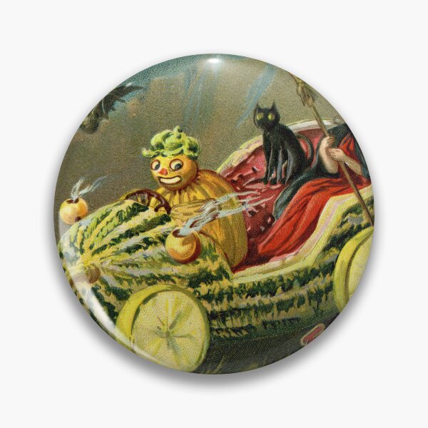 Item preview, Halloween, Witch in a Watermelon Automobile, Raphael Tuck & Sons Postcard, 1908 designed and sold by Exhumed Archives.