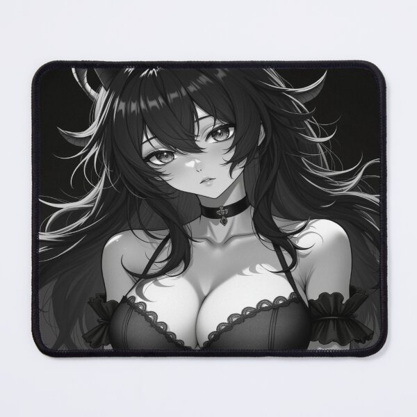 Item preview, Horned Kasa Noir | Black and White Beauty Portrait designed and sold by KasaHunterHarem.