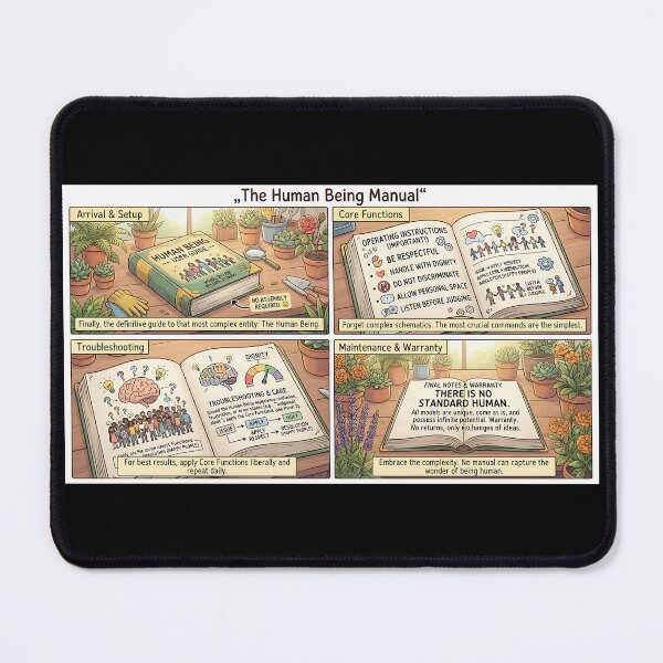 Item preview, "The Human Being Manual" – an illustrated comic guide to humanity designed and sold by Mianku | Für das Leben.
