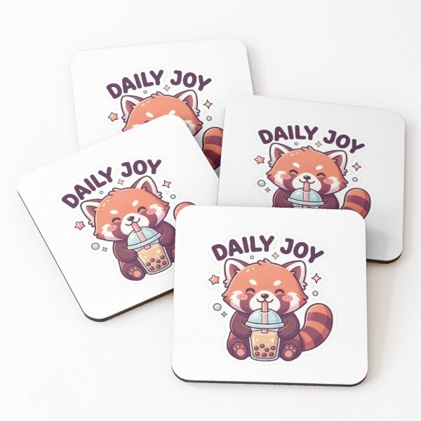 Item preview, Daily Joy Kawaii Red Panda Drinking Boba Tea designed and sold by RradhaDesigns.