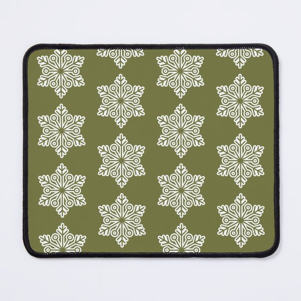 Item preview, Winter Snowflake Deep Army Green Seamless Pattern Art designed and sold by ​Jyoti Digital Artist.