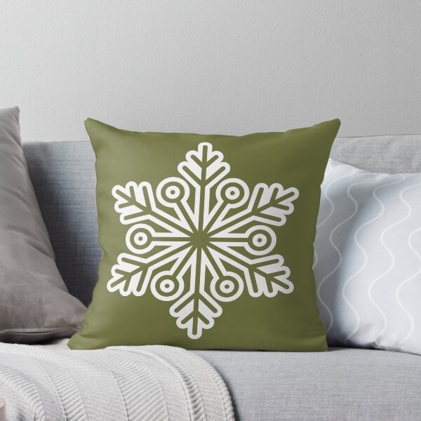 Item preview, Winter Snowflake Deep Army Green Seamless Pattern Art designed and sold by ​Jyoti Digital Artist.
