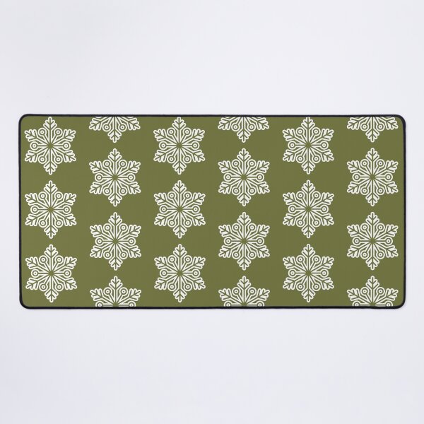 Item preview, Winter Snowflake Deep Army Green Seamless Pattern Art designed and sold by Jyoti Digital Artist.