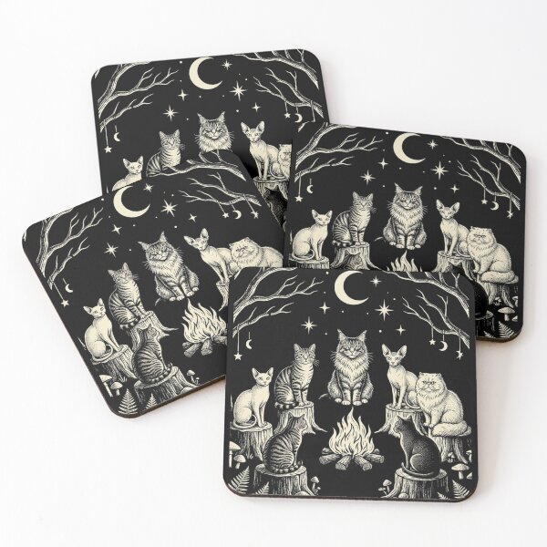 Item preview, Vintage Cat Ritual Support Your Local Coven Cat Moon Gothic designed and sold by w66aboo.