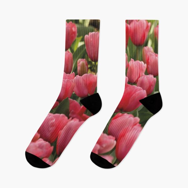 Item preview, Beautiful field of pink tulips designed and sold by Sock Garden.
