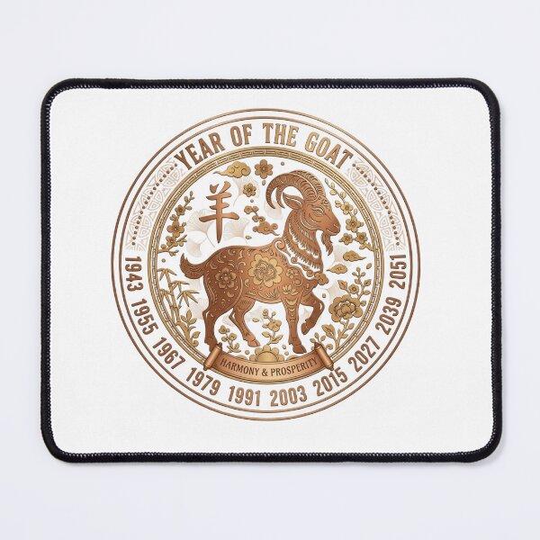 Item preview, Year of the Goat Chinese Zodiac Harmony and Prosperity Vintage Gold Design designed and sold by designwiss.