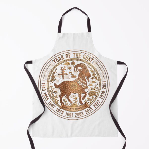 Aperçu de l'œuvre Year of the Goat Chinese Zodiac Harmony and Prosperity Vintage Gold Design créée et vendue par designwiss.