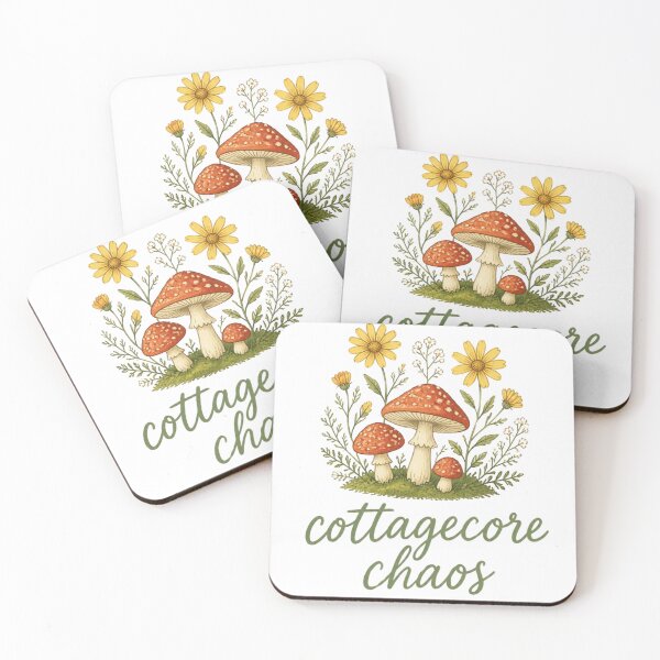 Item preview, Cottagecore Chaos Mushrooms Wildflowers designed and sold by The Vault Shop.
