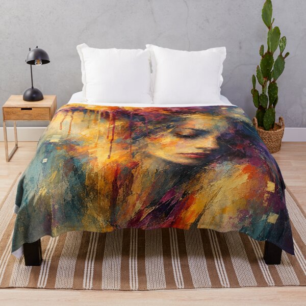 Item preview, Whispers of Gold - Abstract Female Portrait Teal & Orange designed and sold by Joey Santiago.