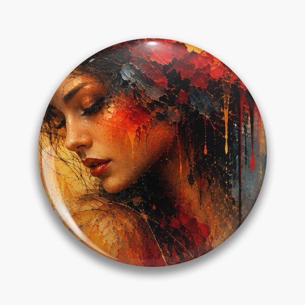 Item preview, Crimson Solitude Abstract Portrait Red And Gold Fine Art Print designed and sold by Joey Santiago.