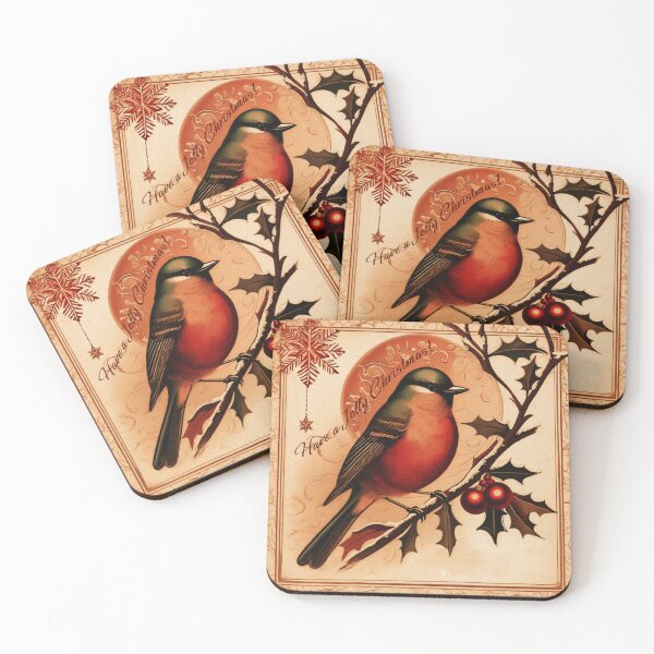 Item preview, Jolly Christmas Bird: Retro Christmas Joy | Gift for Christmas | Jolly Christmas | Vintage Winter Holiday Art | Vintage Bird Artwork designed and sold by UnhingedBird.
