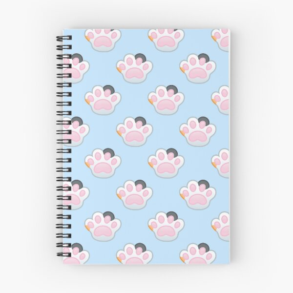 Item preview, Pattern of Calico Cat Paws Baby Blue Background - Kawaii Chibi illustration designed and sold by Agamaji.