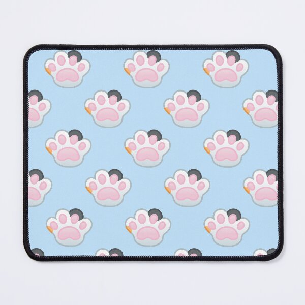 Item preview, Pattern of Calico Cat Paws Baby Blue Background - Kawaii Chibi illustration designed and sold by Agamaji.