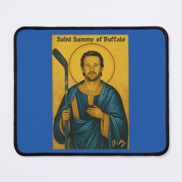 Item preview, Saint Sammy of Buffalo Hockey Icon Halo Stick Cartoon NHL Fan Art Apparel Gift designed and sold by DelWong.
