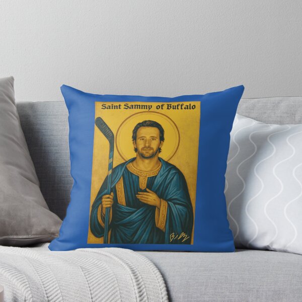 Item preview, Saint Sammy of Buffalo Hockey Icon Halo Stick Cartoon NHL Fan Art Apparel Gift designed and sold by DelWong.