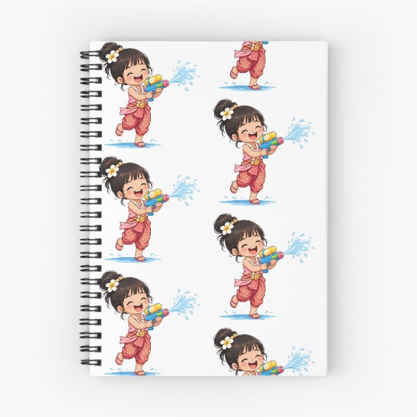 Item preview, "Happy Water Festival Girl: Cute Cartoon Character with Water Gun & Traditional Costume Vector Illustration" designed and sold by Nubian Style.