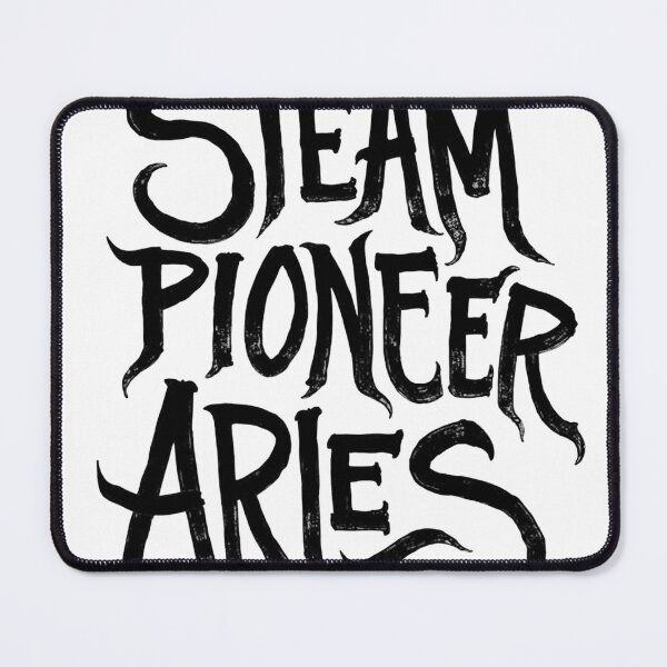 Item preview, STEAM PIONEER ARIES - Bold Black Ink Typography designed and sold by Qubivibe.