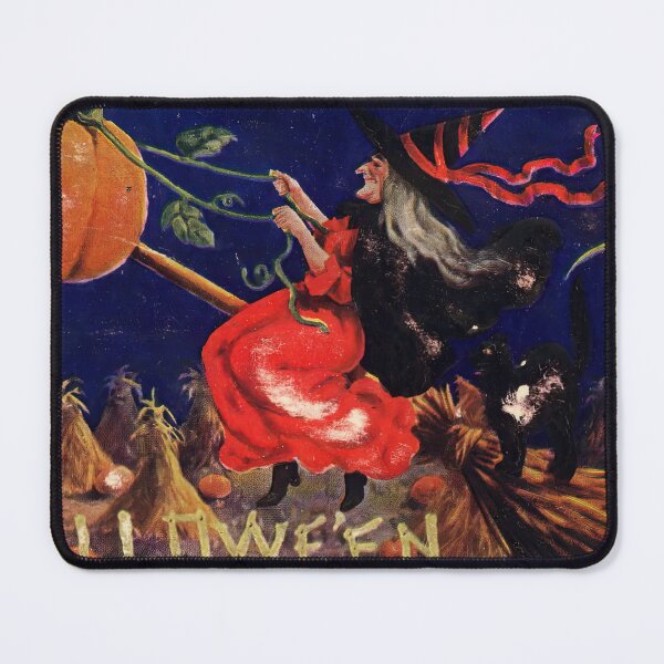 Item preview, Halloween, Witch with Balloon Pumpkin, International Art Pub. Co., 1908 designed and sold by Exhumed Archives.