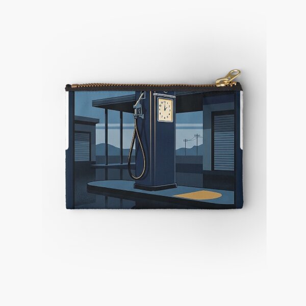 Item preview, Open All Night Vintage Gas Pump Dusk Retro Gasoline Poster Sticker designed and sold by DetourDgn.