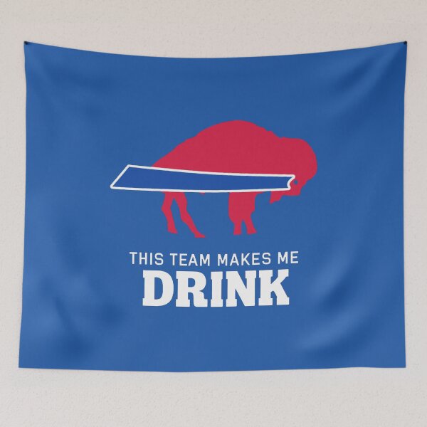 Item preview, Buffalo Bills This Team Makes Me Drink Bison Logo Funny NFL Fan Art Apparel Gift designed and sold by DelWong.
