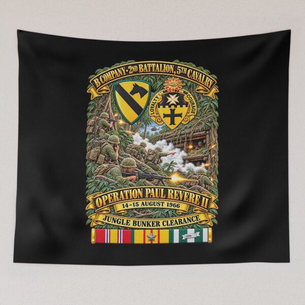 Item preview, Army - B Co, 2nd Bn, 5th Cavalry -1st Cav Div - Operation Paul Revere II -14-15 Aug 1966 - Vietnam - Bunker Clearance w VN SVC - 3D - Enhanced designed and sold by Military Insignia Products.
