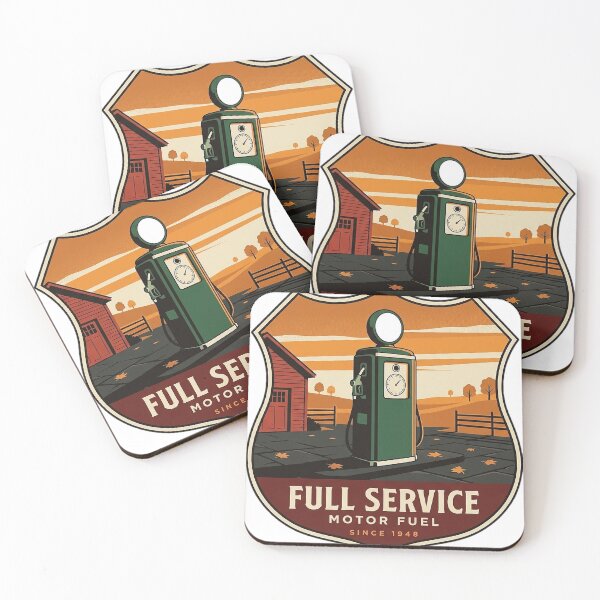 Item preview, Full Service Vintage Gas Pump Autumn Country Station Crest Sticker designed and sold by DetourDgn.